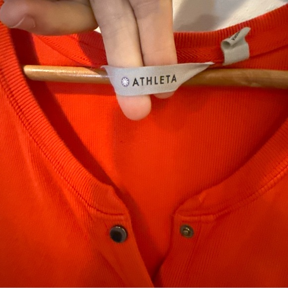 Athleta Rib Henley Maxi Dress in Saffron Red - Picture 6 of 9